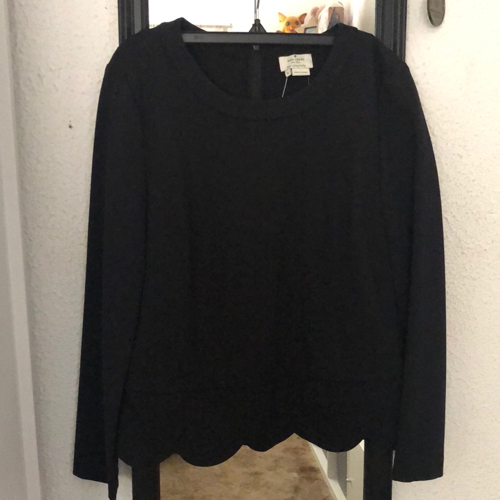 Kate Spade Ponte Scallop Crop Top
